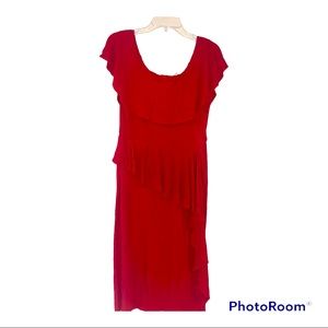 RICKIE FREEMAN for TERI JON dress, Red midi cocktail sz (12)